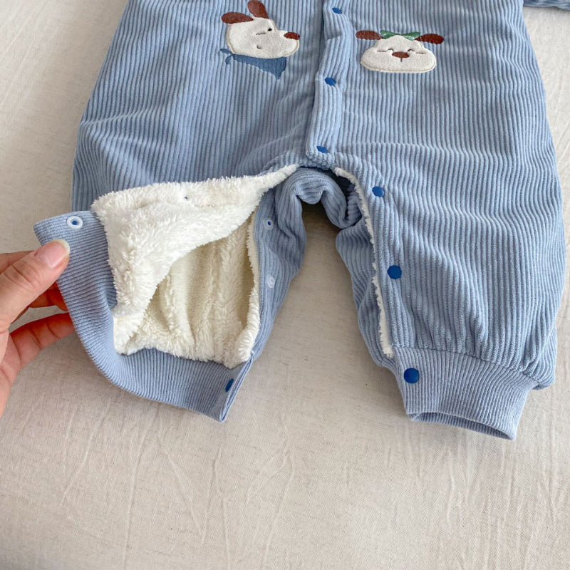 【BABY】コーデュロイ犬刺繍カバーオールSK102914