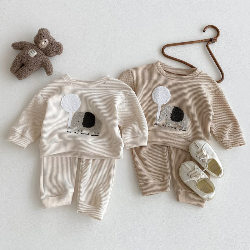 【BABY&KID】ぞうワッフルセットアップSK092717
