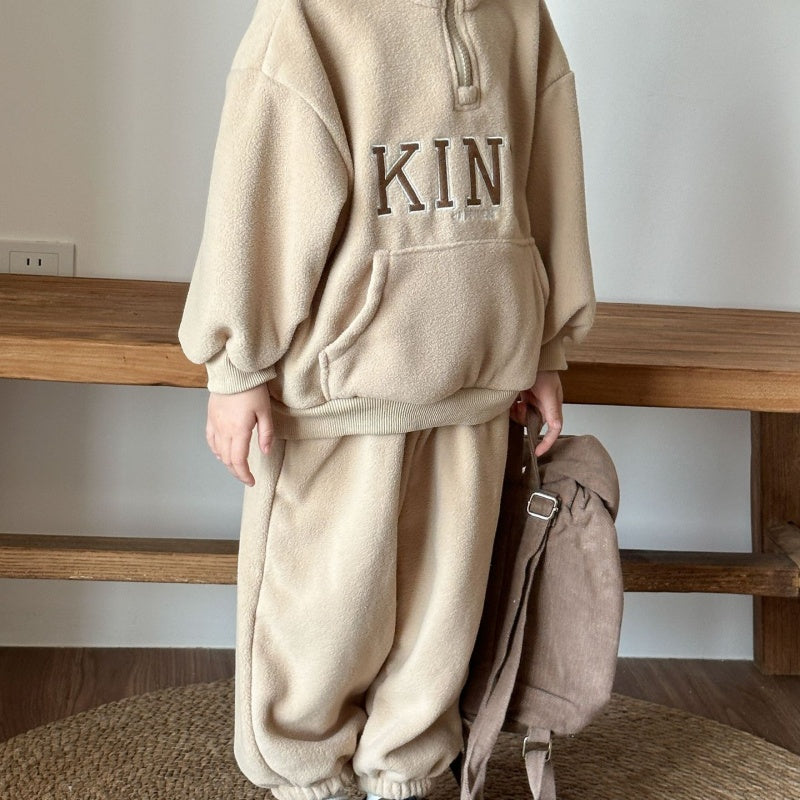 【BABY&KID】冬新作 英字ロゴフリースセットアップSK102031
