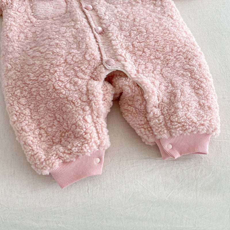 【BABY】冬新作シャネル風裏起毛カバーオールSK102509