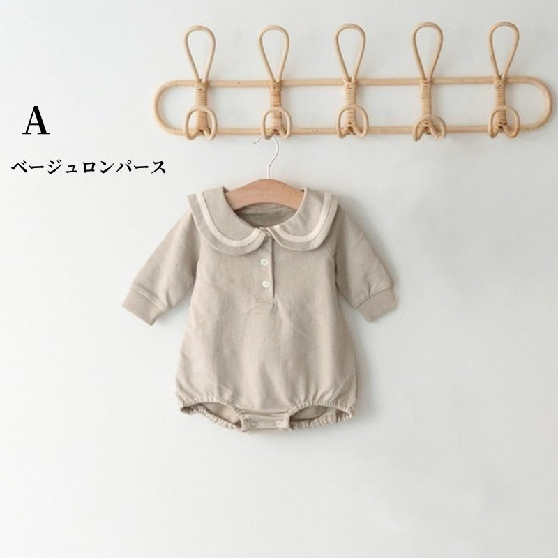 【BABY】配色パイピング大襟ロンパースSK010315