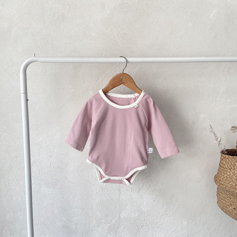 【BABY】バイカラーくまワッペンロンパースSK010312