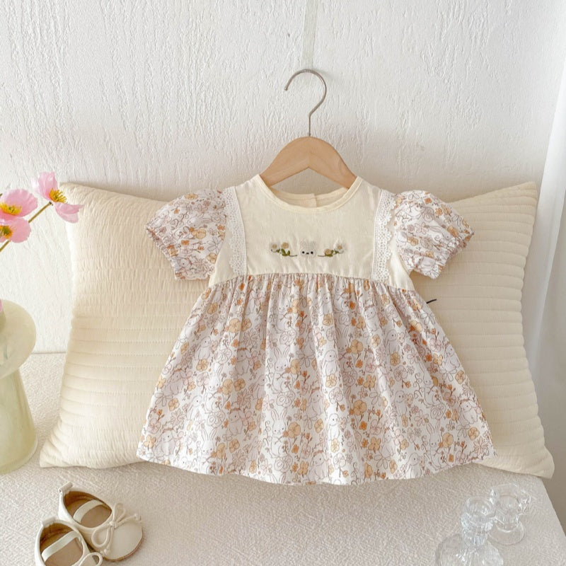 【BABY&KID】夏新作 フラワー、無地ワンピースSK080308