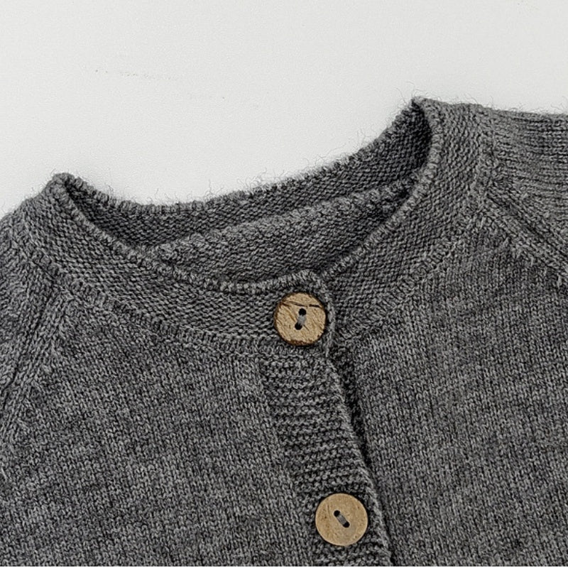 【BABY】きのこ刺繍サロペットロンパース、カーディガンSK101814