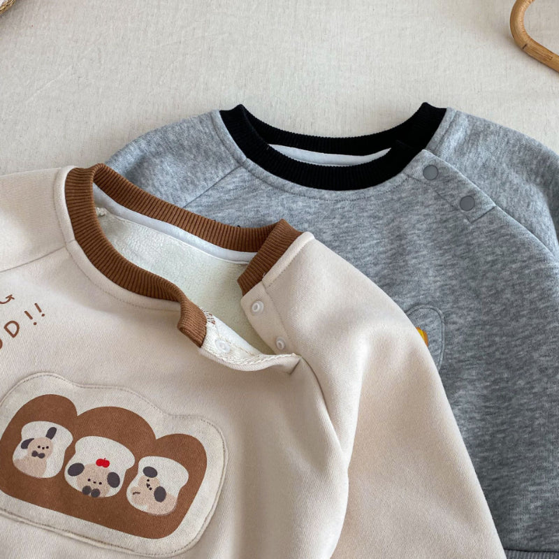【BABY&KID】冬新作 カートゥーン裏起毛セットアップSK102015