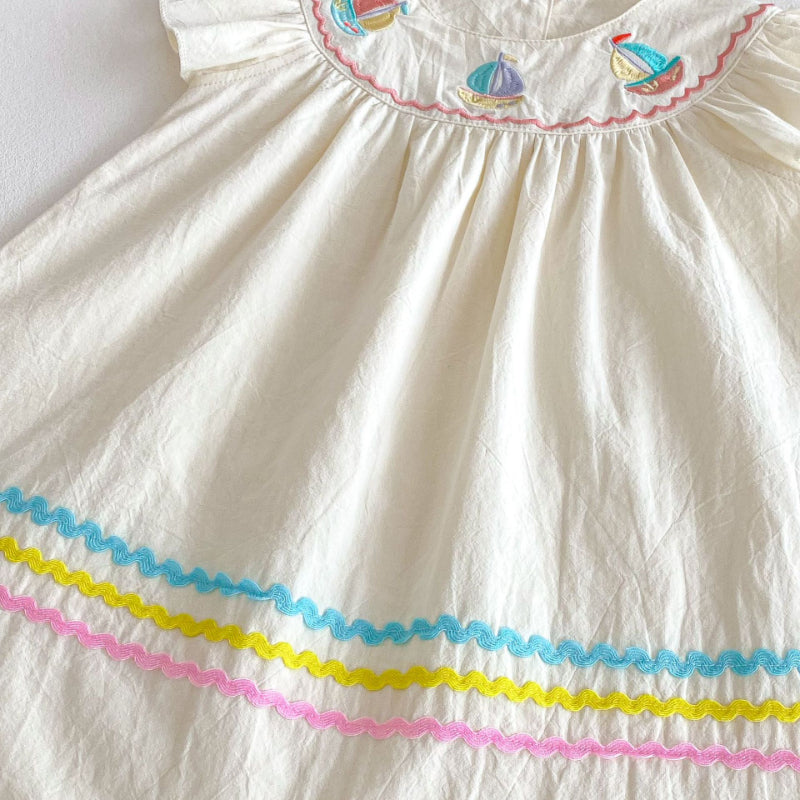 【BABY&KID】夏新作 帆船刺繍ワンピースSK081612