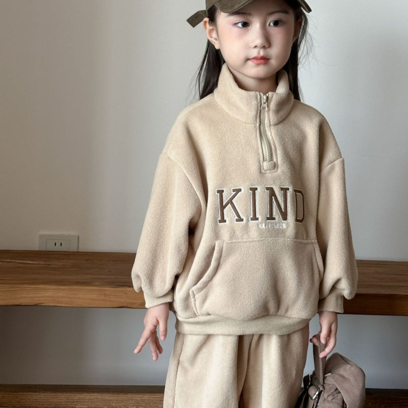 【BABY&KID】冬新作 英字ロゴフリースセットアップSK102031