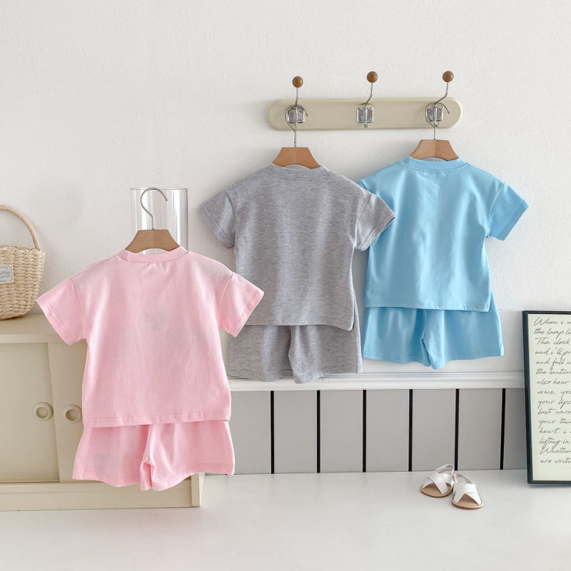 【BABY&KID】夏新作 ロゴ刺繍セットアップSK091214