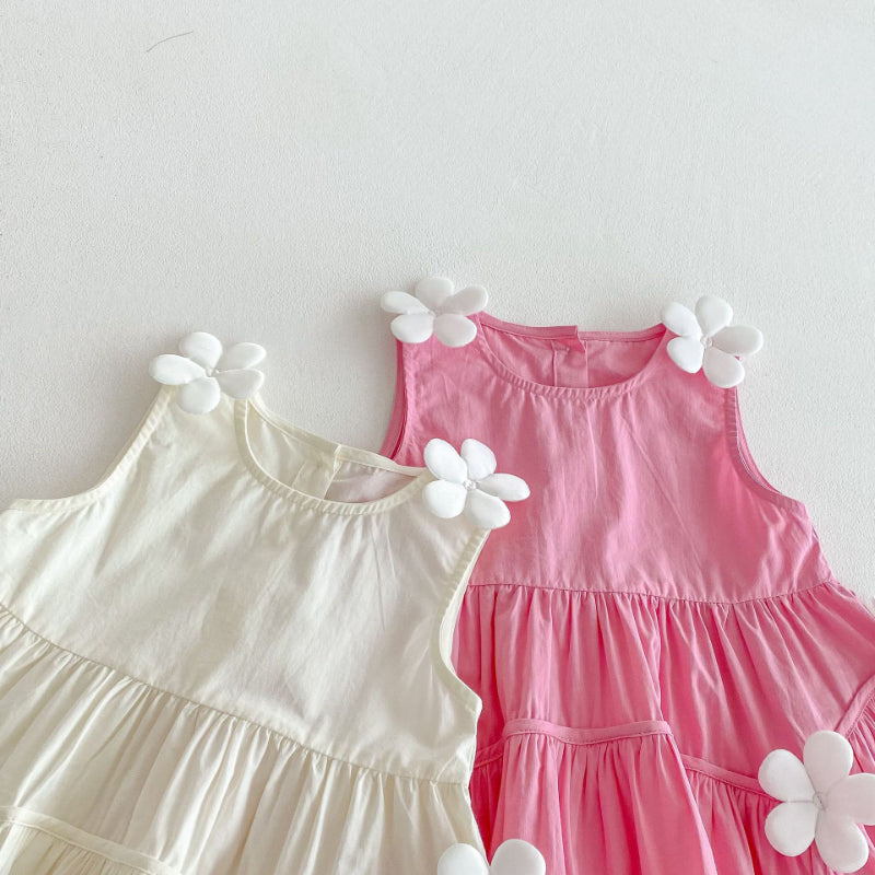 【BABY&KID】夏新作 フラワーノースリーブワンピースSK080620