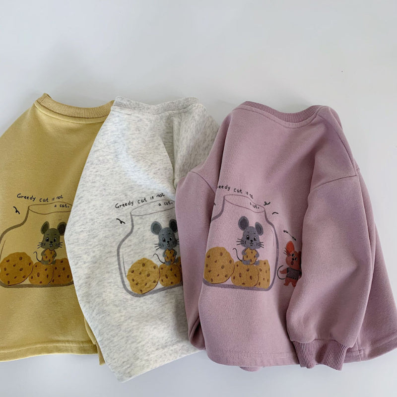 【BABY&KID】小鼠チーズプリントスウェットシャツSK100533