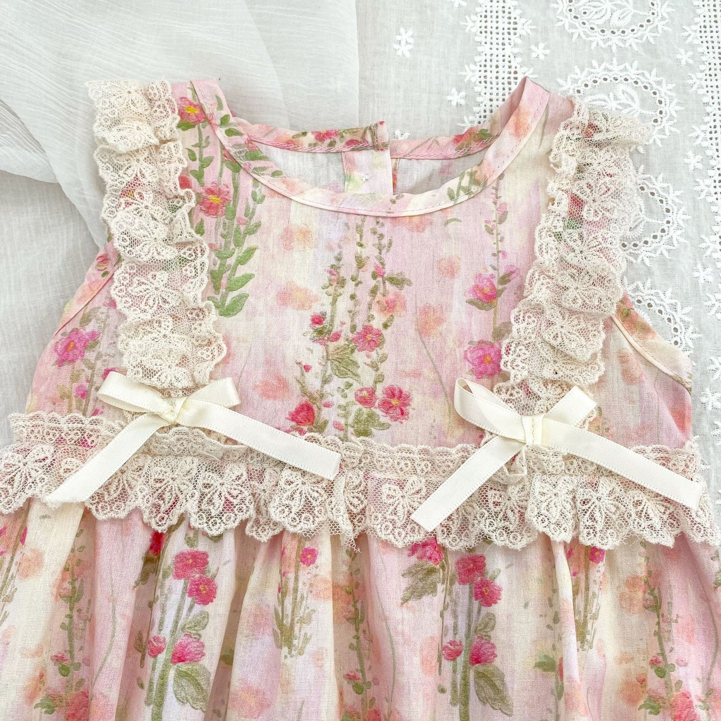 【姉妹服】夏新作 レース小花柄ロンパース、ワンピースSK081617