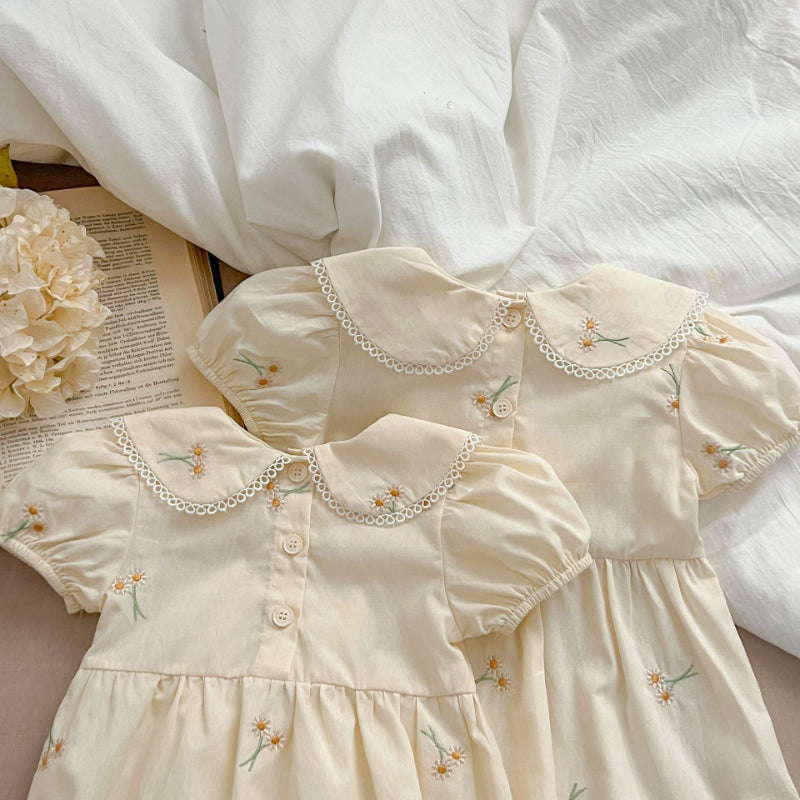 【姉妹服】夏新作 花柄刺繍ロンパース、ワンピースSK081624