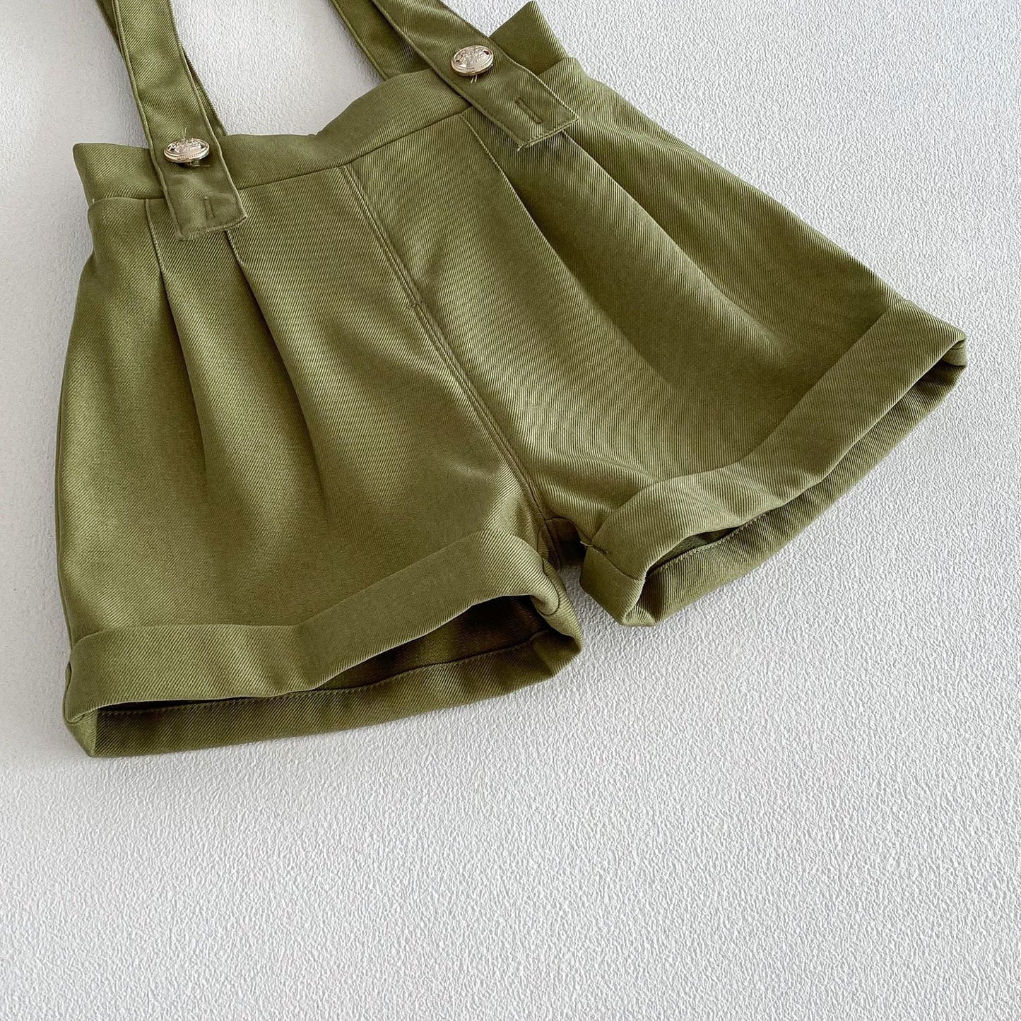 【BABY&KID】韓国風リボンタイシャツ、サロペットショーツSK103522