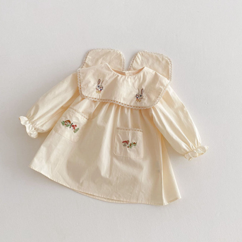 【BABY&KID】カートンうさぎ刺繍ワンピースSK011022
