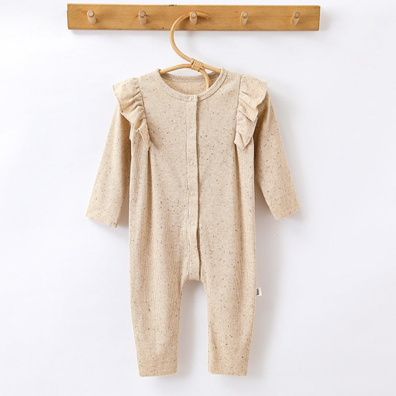 【BABY】北欧風無地フリルロンパース、カバーオールSK101313