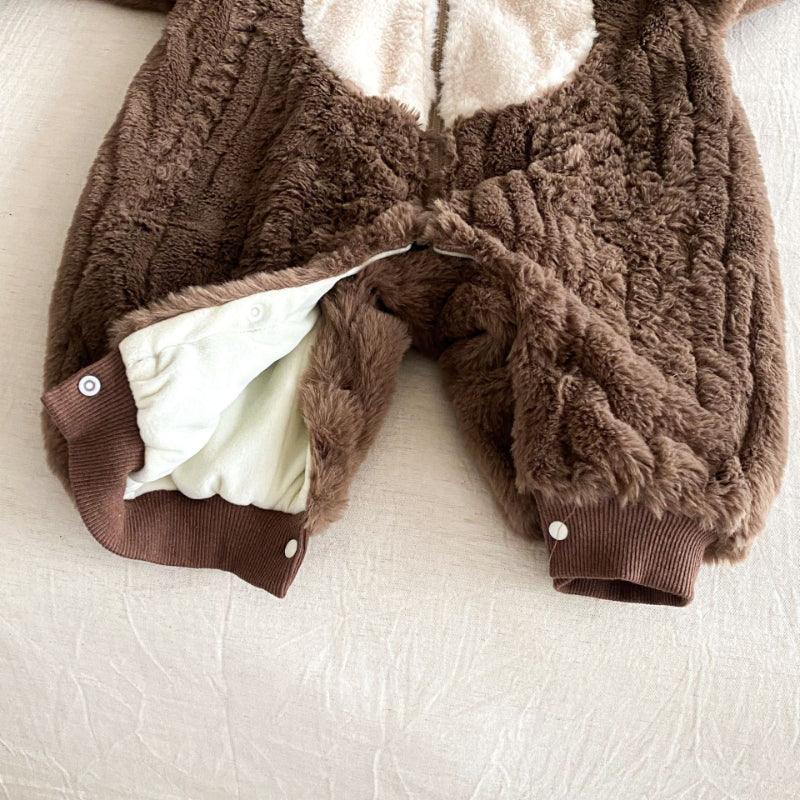 【BABY】うさぎファー風フード裏起毛カバーオールSK102917