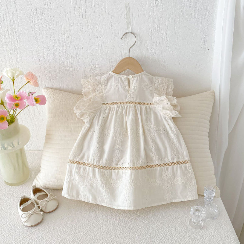 【BABY&KID】夏新作 フラワー刺繍ワンピースSK081609