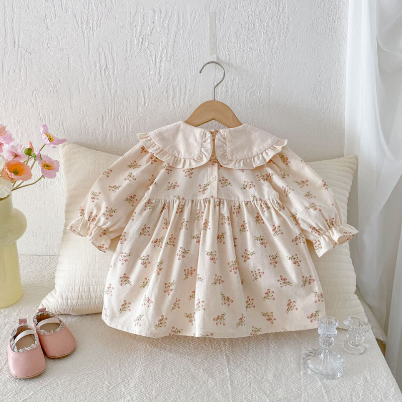 【BABY&KID】アプリコット小花柄ワンピースSK011019