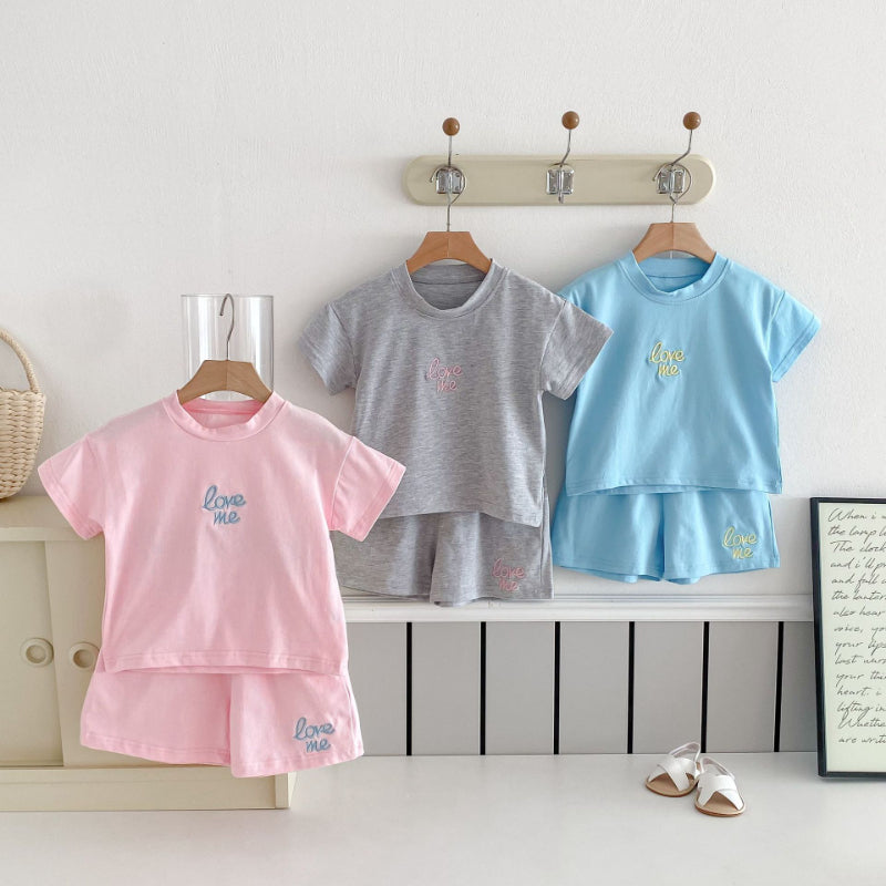 【BABY&KID】夏新作 ロゴ刺繍セットアップSK091214