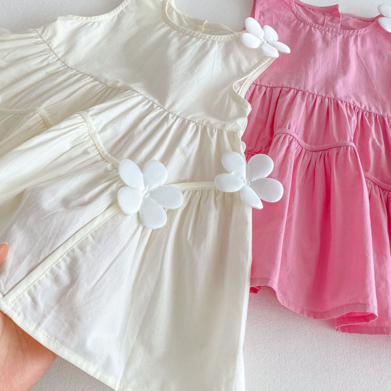 【BABY&KID】夏新作 フラワーノースリーブワンピースSK080620