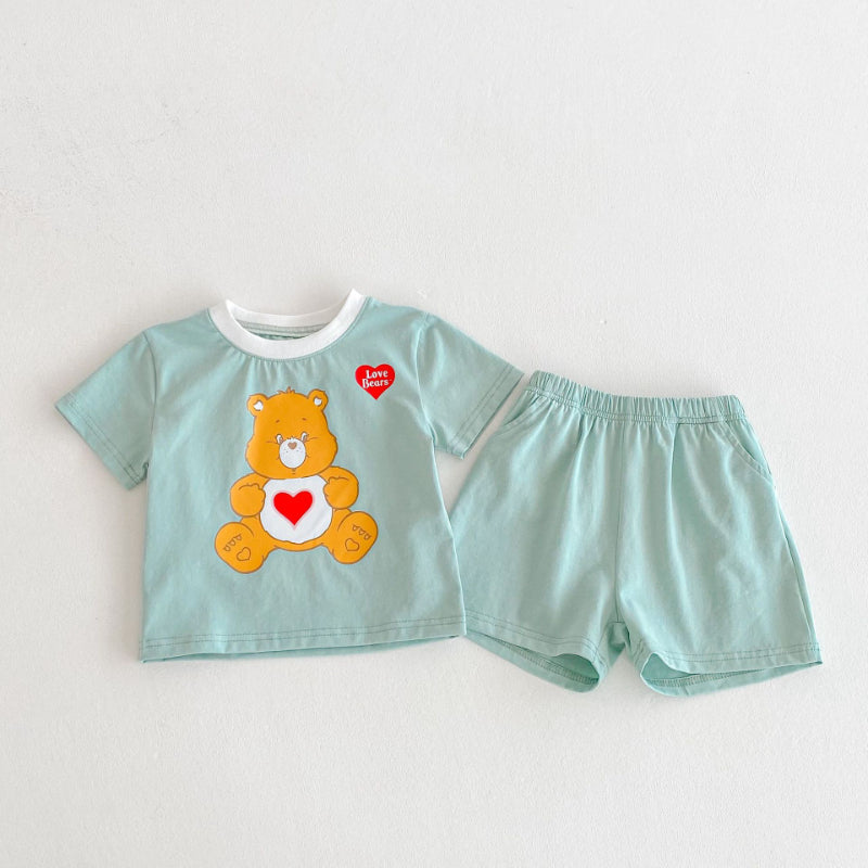 【BABY&KID】夏新作 ハートくまセットアップSK091213