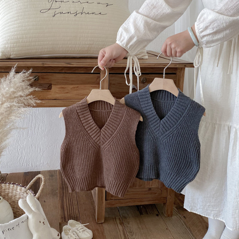 【BABY&KID】VネックレトロニットベストSK092919