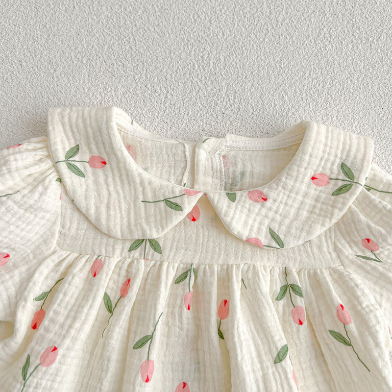 【姉妹服】夏新作 ガーゼチューリップロンパース、セットアップSK072514