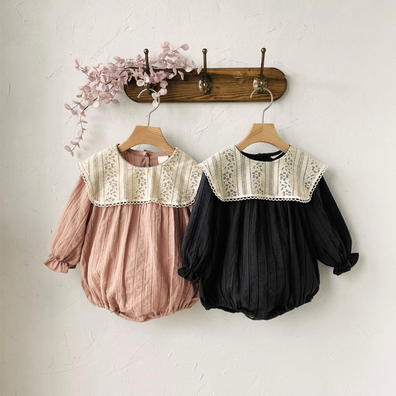 【BABY】レースフリル付ビッグカラー ロンパースSK101509