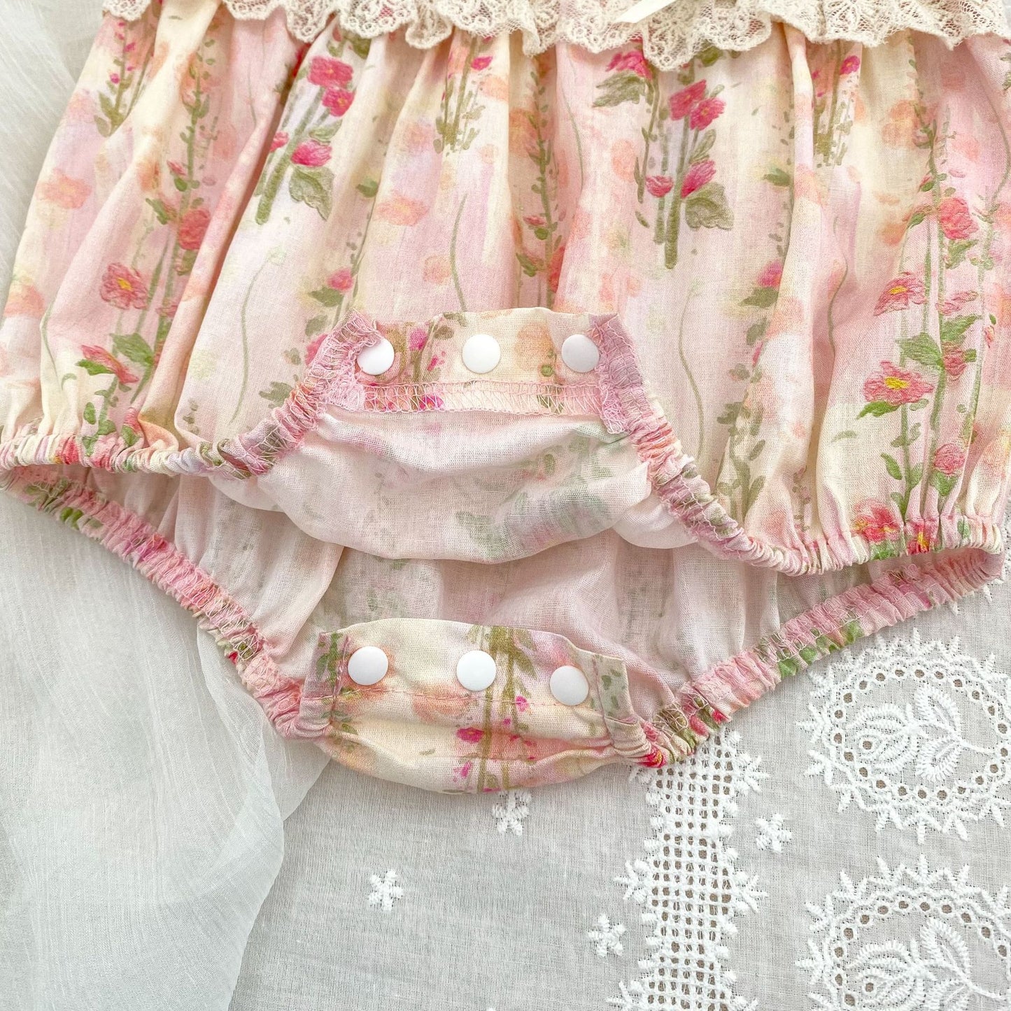 【姉妹服】夏新作 レース小花柄ロンパース、ワンピースSK081617
