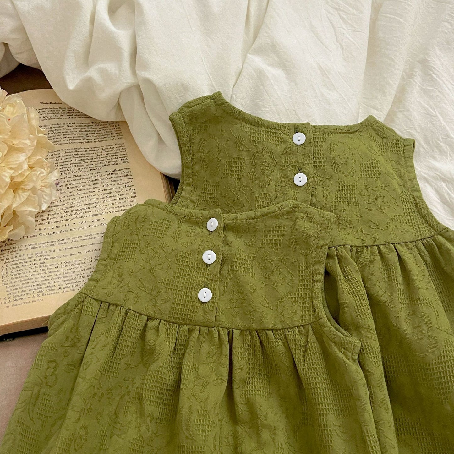 【姉妹服】夏新作 フラワー刺繍ノースリーブロンパース、ワンピースSK081625
