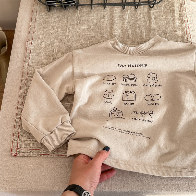 【BABY&KID】パン柄長袖トップスSK102334