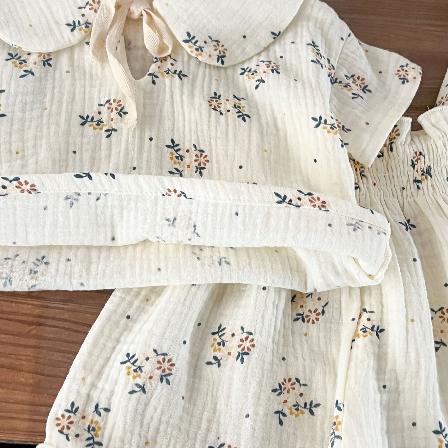 【BABY】コットン花柄半袖ロンパース、キャミロンパース、トップスセット、サロペットSK062112