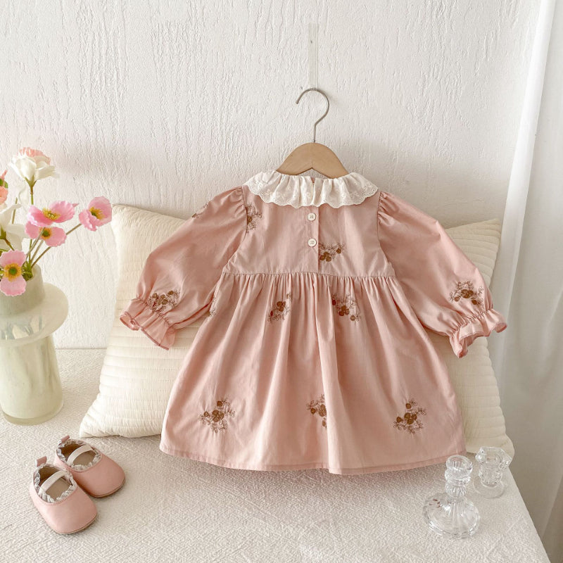 【BABY&KID】レース襟花柄刺繍ワンピースSK011013