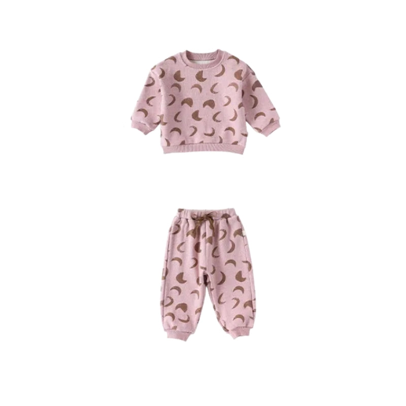 【BABY&KID】北欧風月プリントクルーネックセットアップSK102333