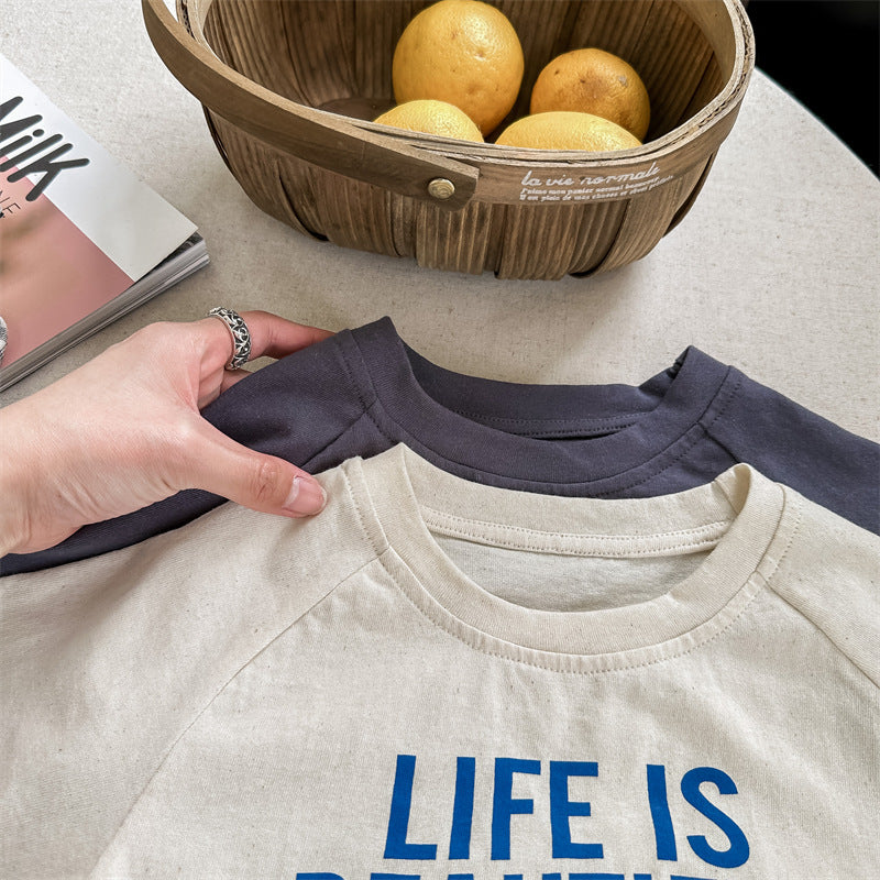 【BABY&KID】夏新作 英字カートゥーン柄プリントTシャツSK091614