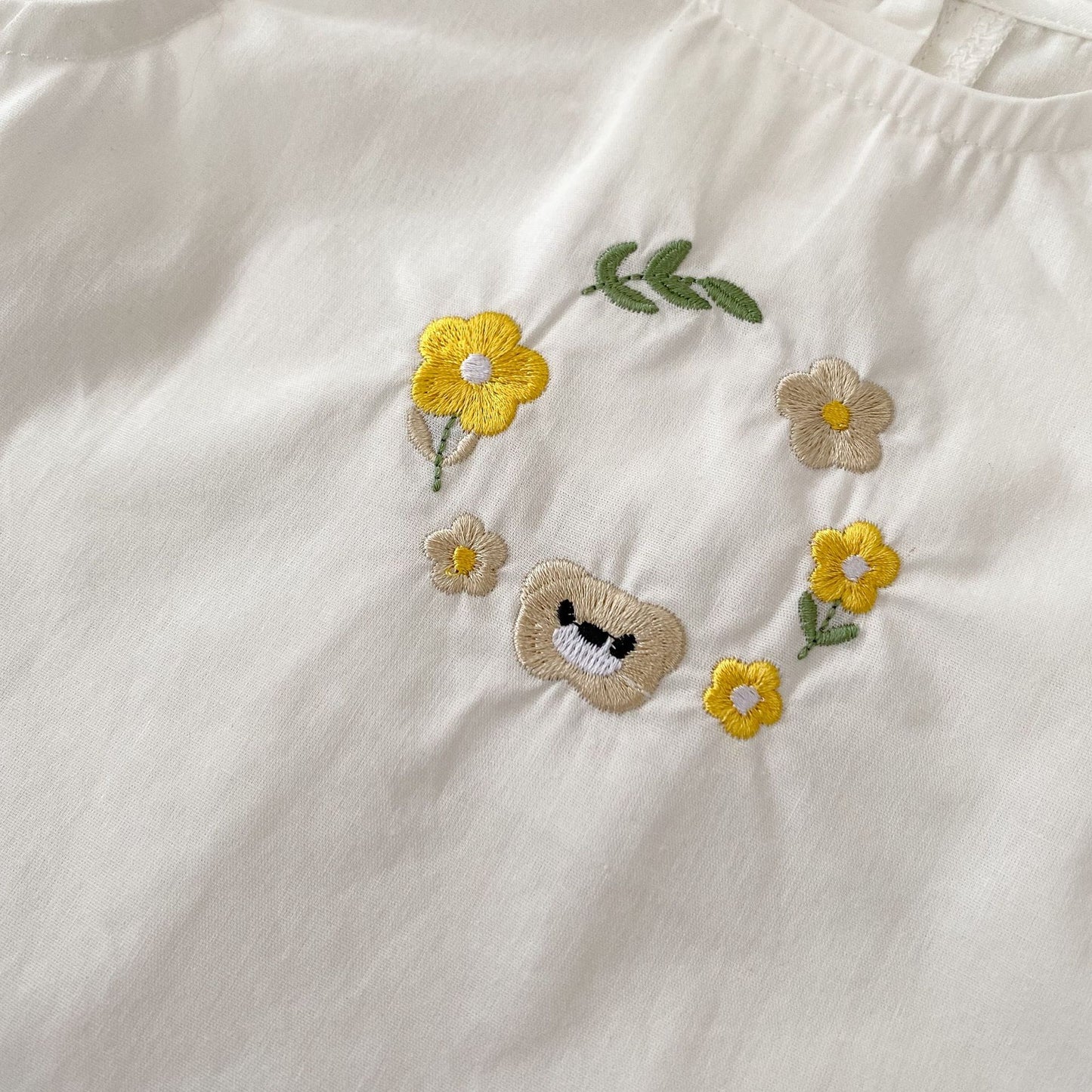 【BABY】夏新作 リボン刺繍ベスト&ショートパンツセットアップSK071608