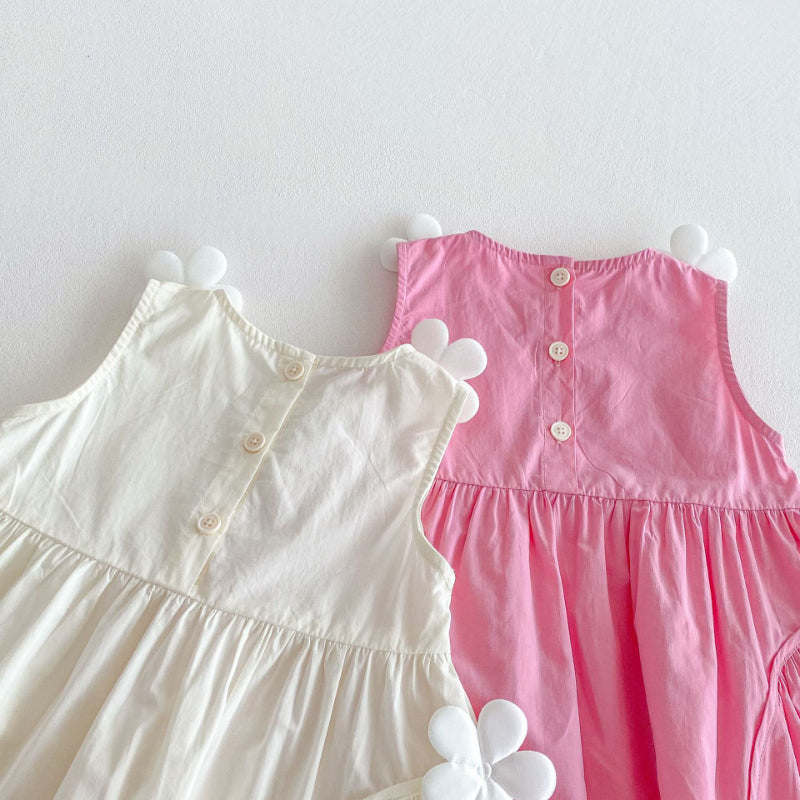 【BABY&KID】夏新作 フラワーノースリーブワンピースSK080620