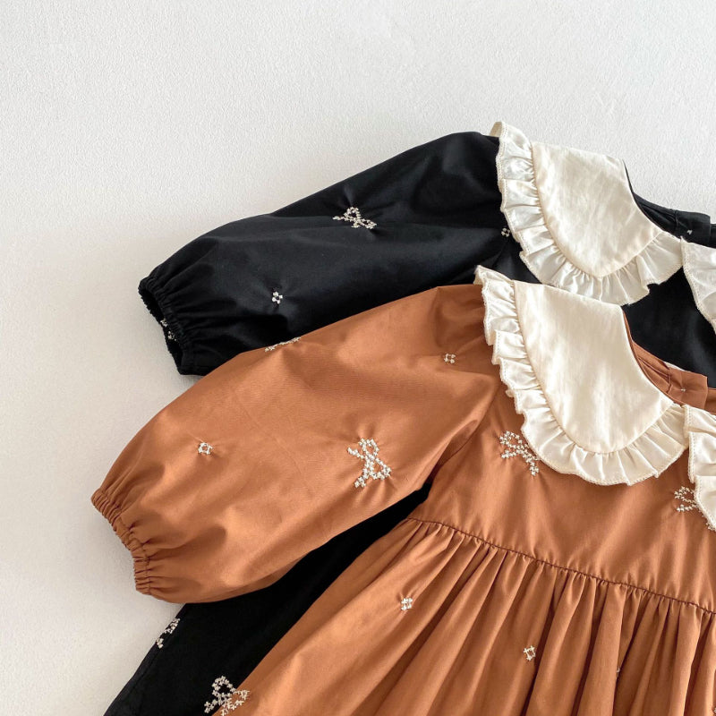 【BABY&KID】レトロ刺繍蝶結びワンピースSK011026