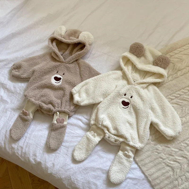 【BABY】熊耳フード付きロンパースorレギンス SK11345