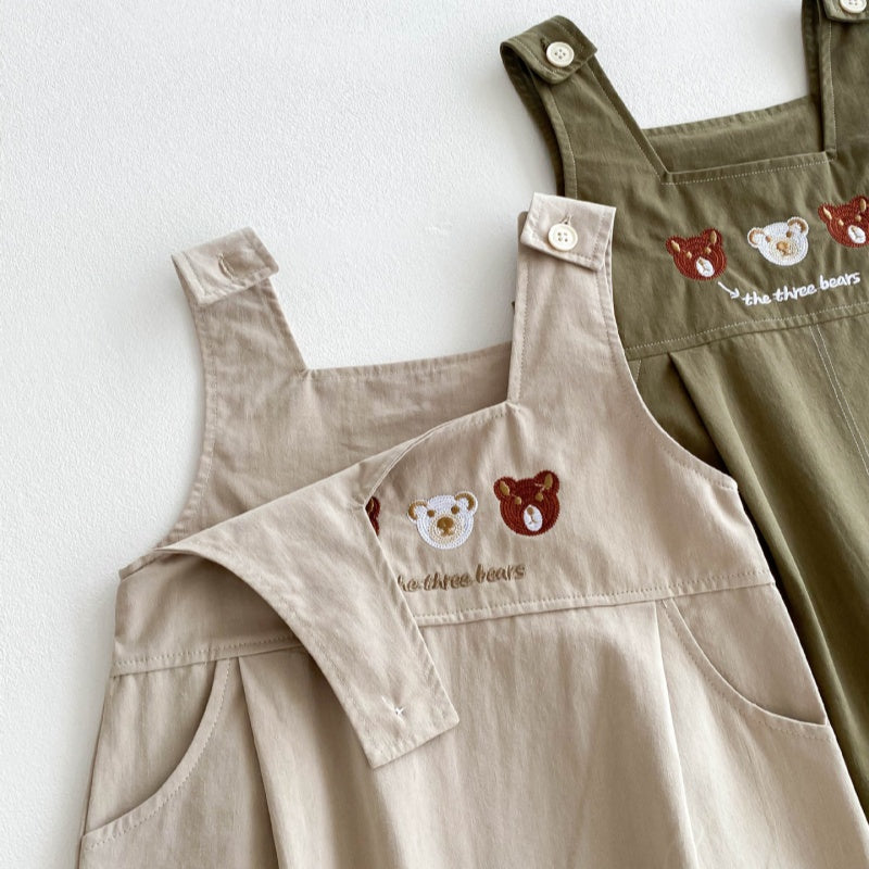 【BABY】スリー熊さんカジュアルサロペット、ベーシックボーダーTシャツSK032213