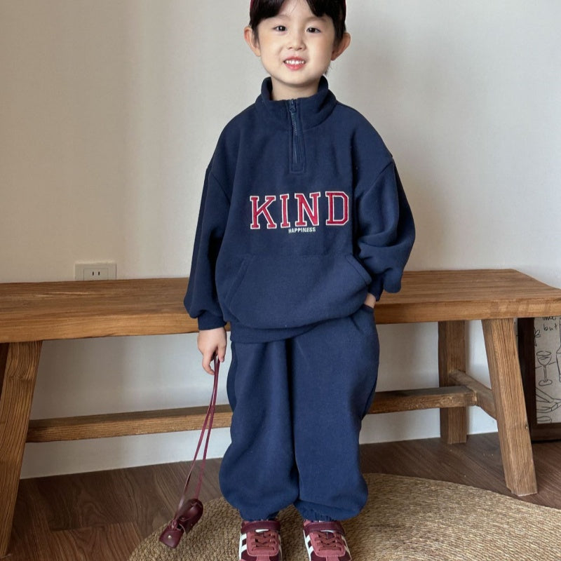 【BABY&KID】冬新作 英字ロゴフリースセットアップSK102031