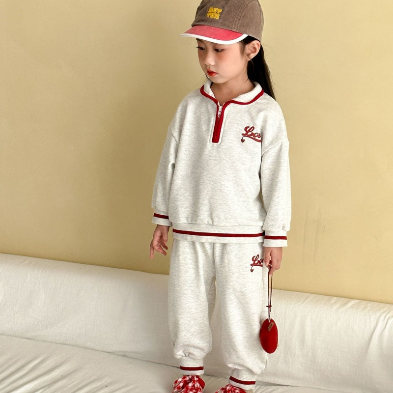 【BABY&KID】英字ロゴカジュアルルーズセットアップSK102036