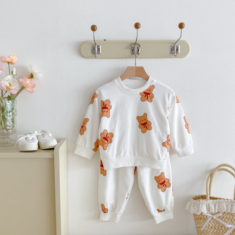 【BABY&KID】かわいいくまプリントセットアップSK092929