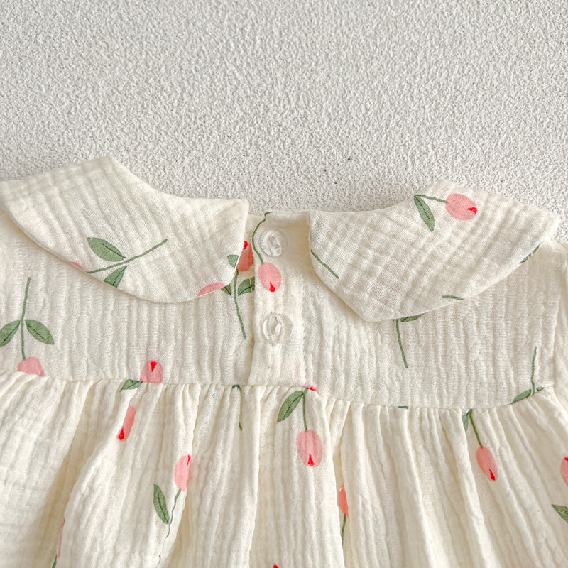 【姉妹服】夏新作 ガーゼチューリップロンパース、セットアップSK072514