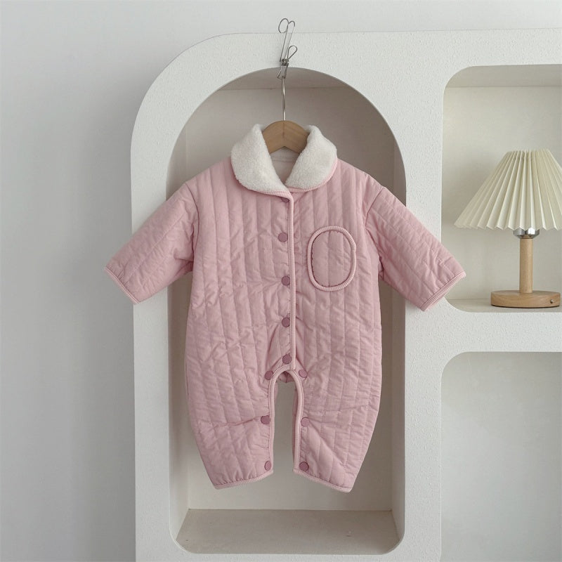 【BABY】冬新作 無地裏起毛カバーオールSK102415