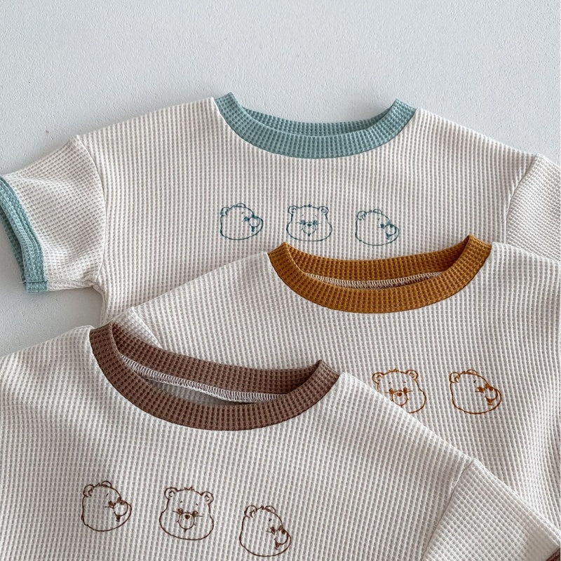 【BABY】夏新作 ワッフルくまセットアップSK091605