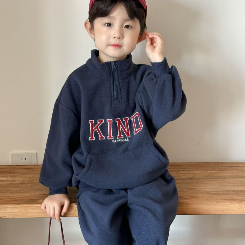 【BABY&KID】冬新作 英字ロゴフリースセットアップSK102031