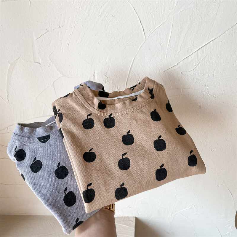 【BABY&KID】夏新作 りんご総柄TシャツSK091609