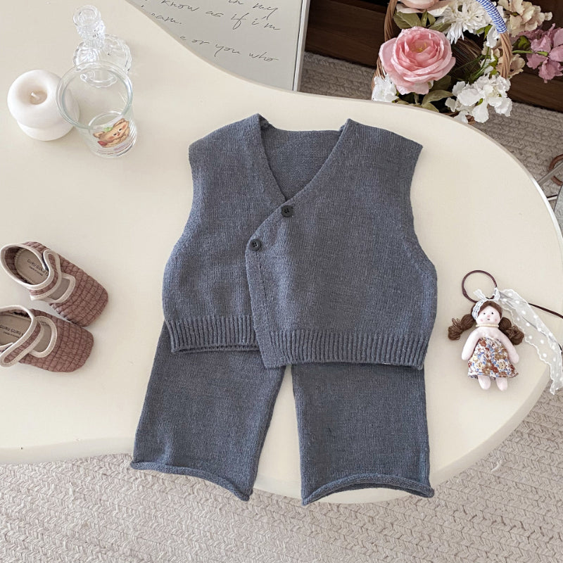 【BABY&KID】ゆったりニットベスト&ニットパンツSK092922