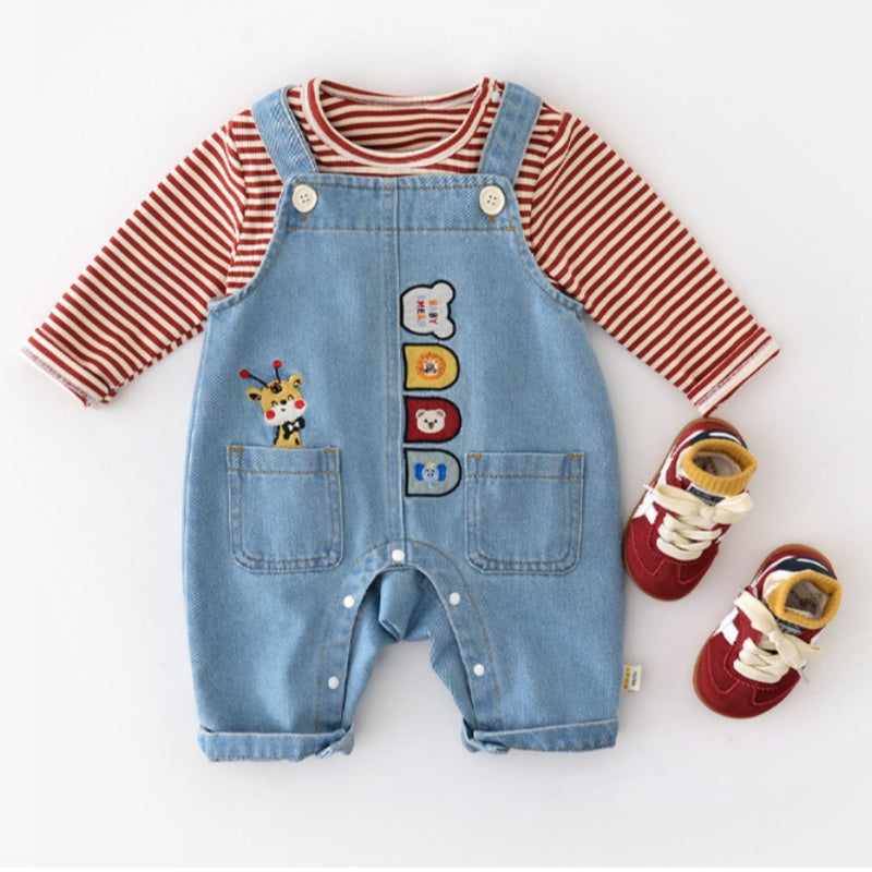 【BABY】カートゥーンアップリケサロペットSK100522